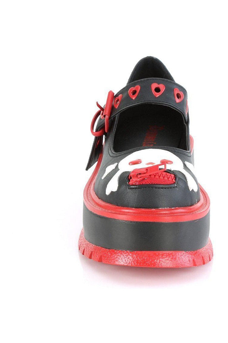 Demonia SLACKER-27 Mary Jane in Black Faux Leather