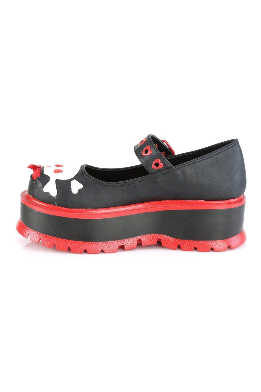 Demonia SLACKER-27 Mary Jane in Black Faux Leather