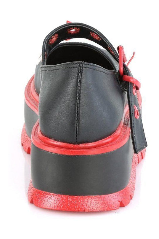 Demonia SLACKER-27 Mary Jane in Black Faux Leather