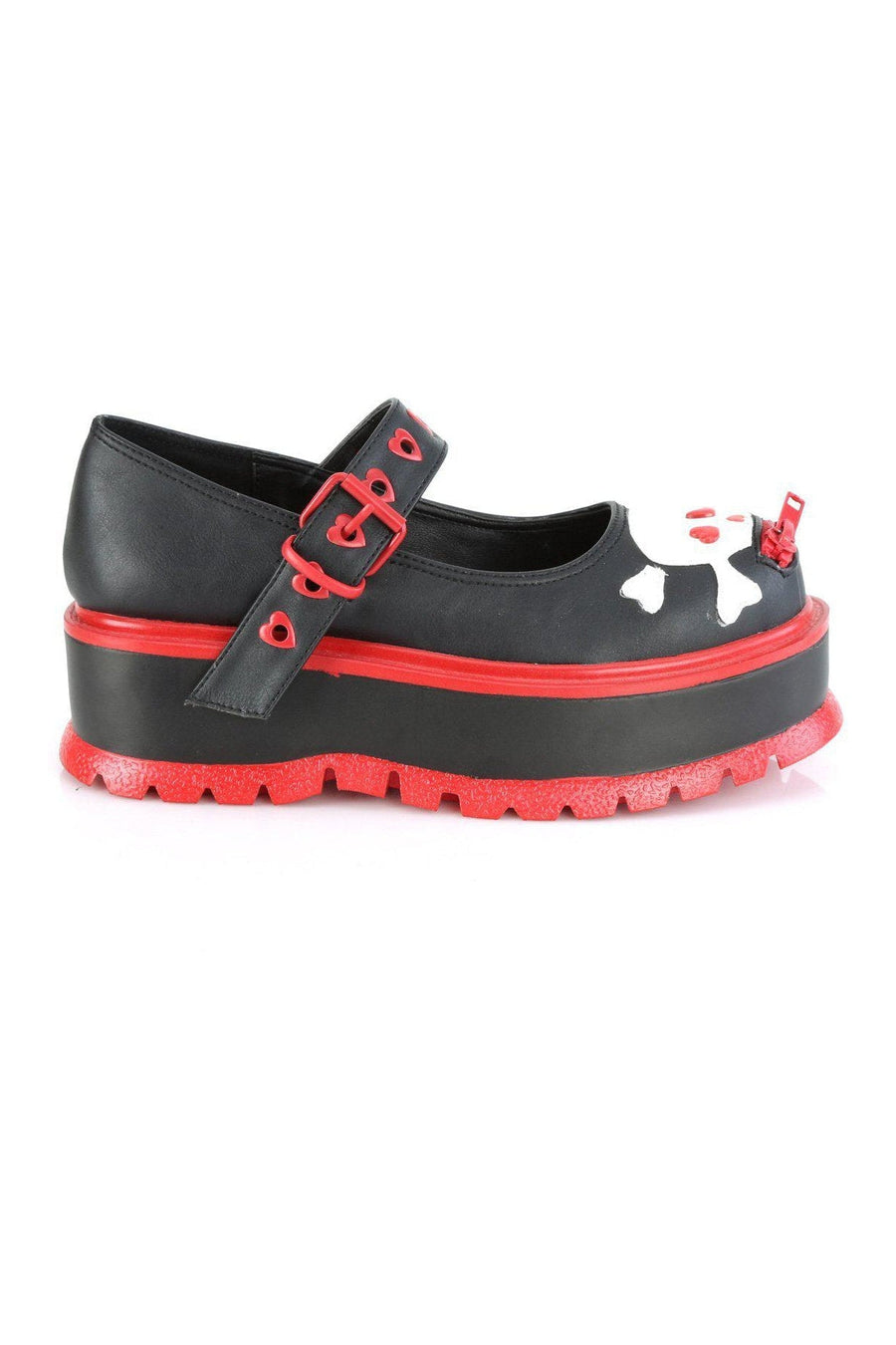 Demonia SLACKER-27 Mary Jane in Black Faux Leather