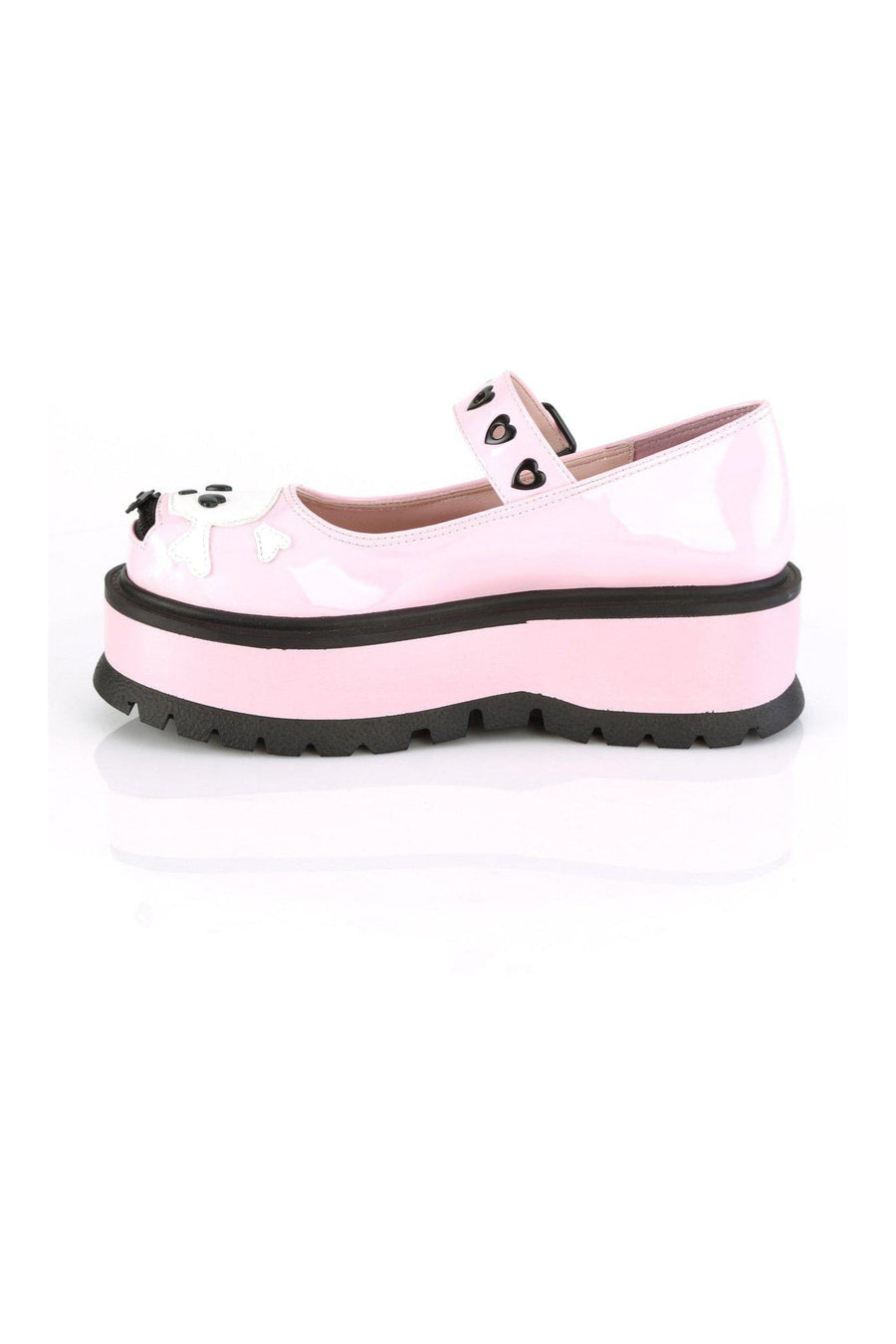 Demonia SLACKER-27 Mary Jane in Hologram Faux Leather