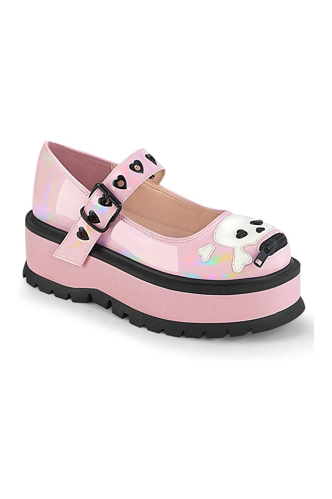 SLACKER-27 Mary Jane | Hologram Faux Leather-Mary Janes-Demonia-SEXYSHOES.COM