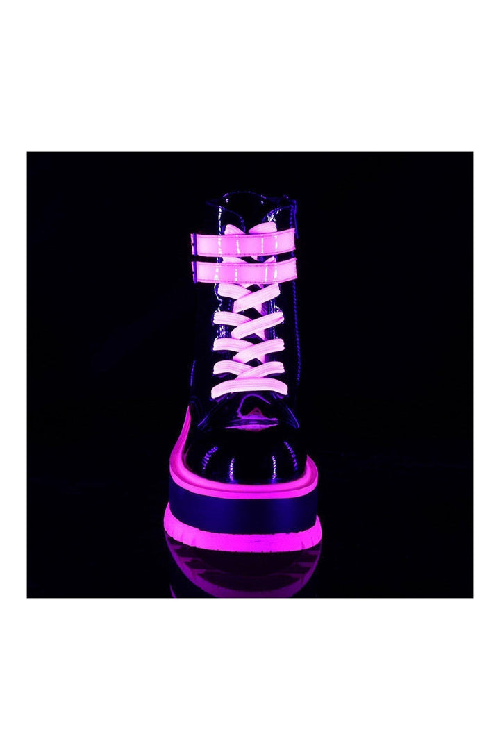 SLACKER-52 Ankle Boot | Black Patent-Ankle Boots-Demonia-SEXYSHOES.COM