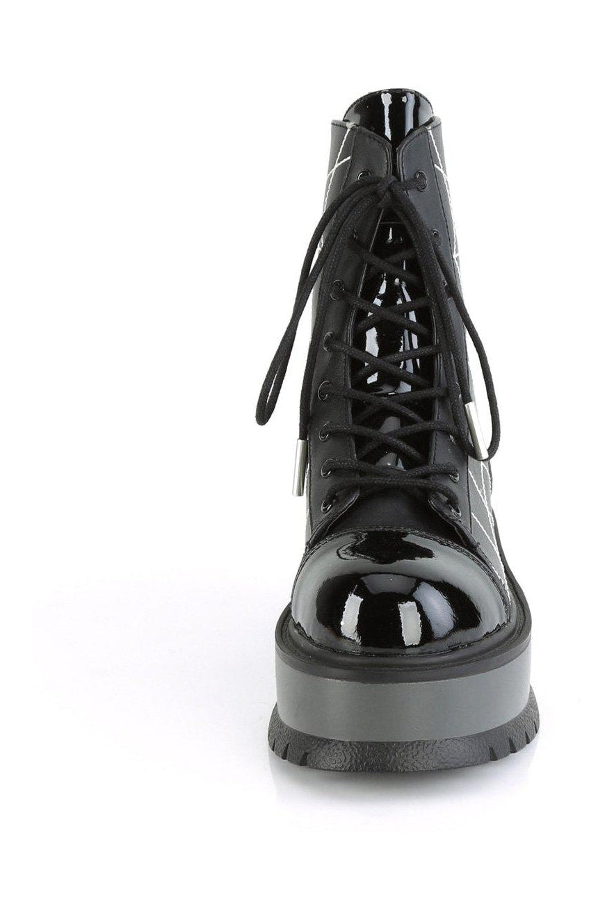 SLACKER-88 Ankle Boot | Black Faux Leather-Ankle Boots-Demonia-SEXYSHOES.COM