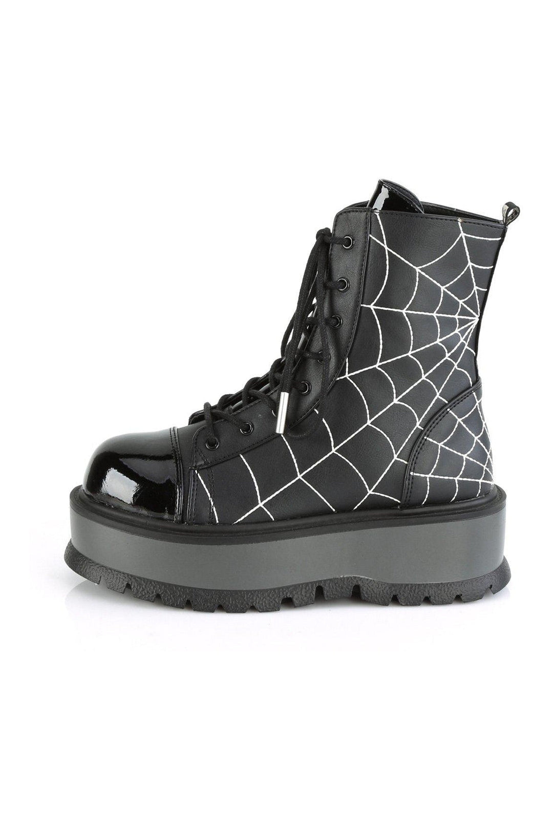 Demonia SLACKER-88 Ankle Boot in Black Faux Leather