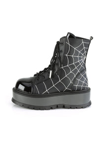 Demonia SLACKER-88 Ankle Boot in Black Faux Leather