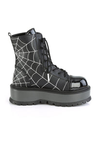 Demonia SLACKER-88 Ankle Boot in Black Faux Leather