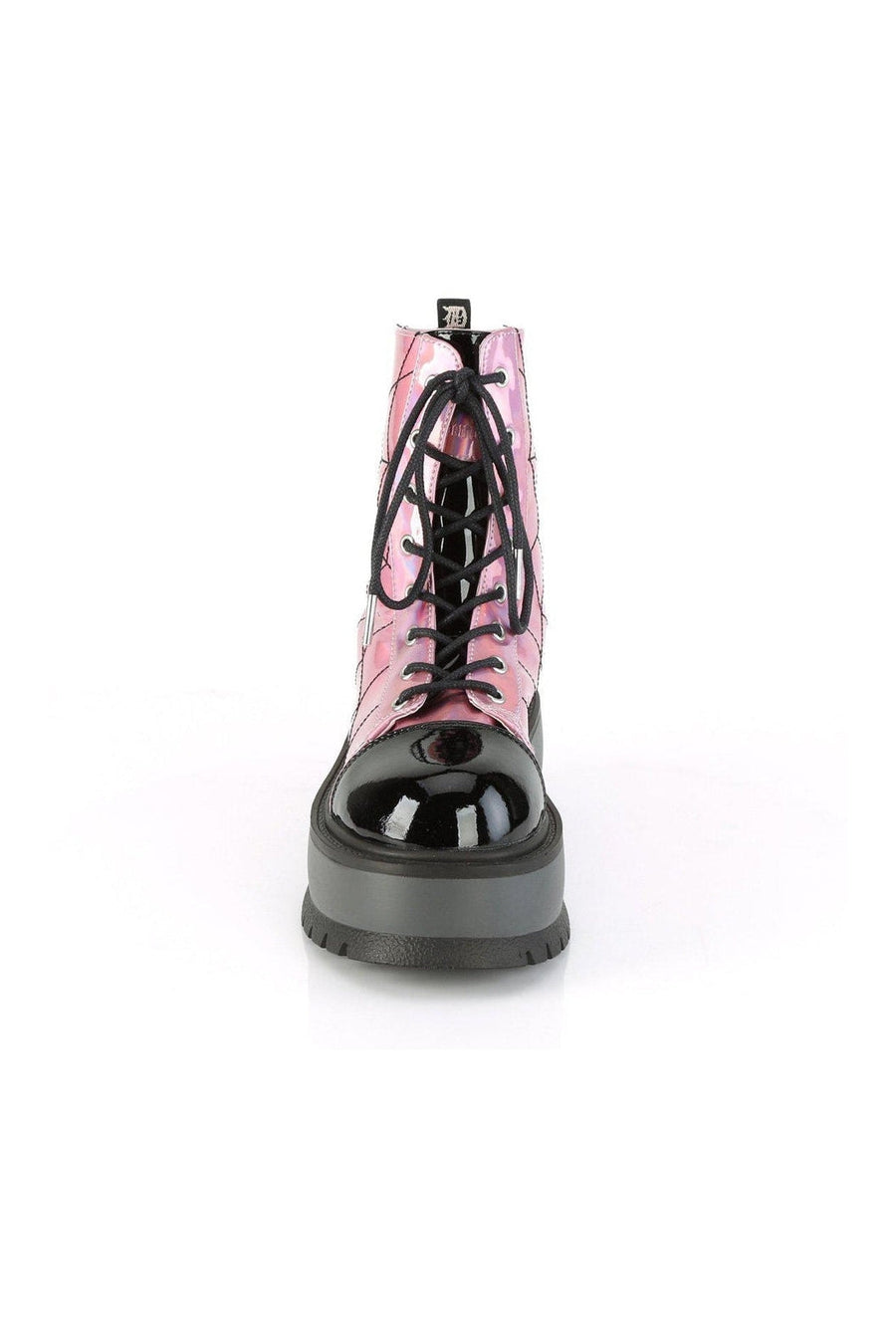 Demonia SLACKER-88 Ankle Boot in Hologram Patent