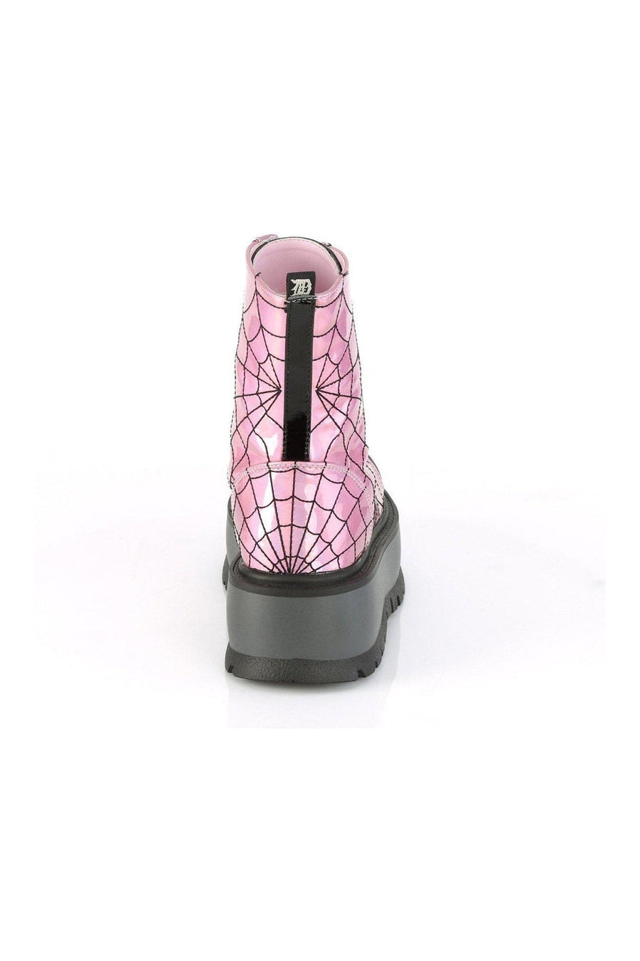 Demonia SLACKER-88 Ankle Boot in Hologram Patent