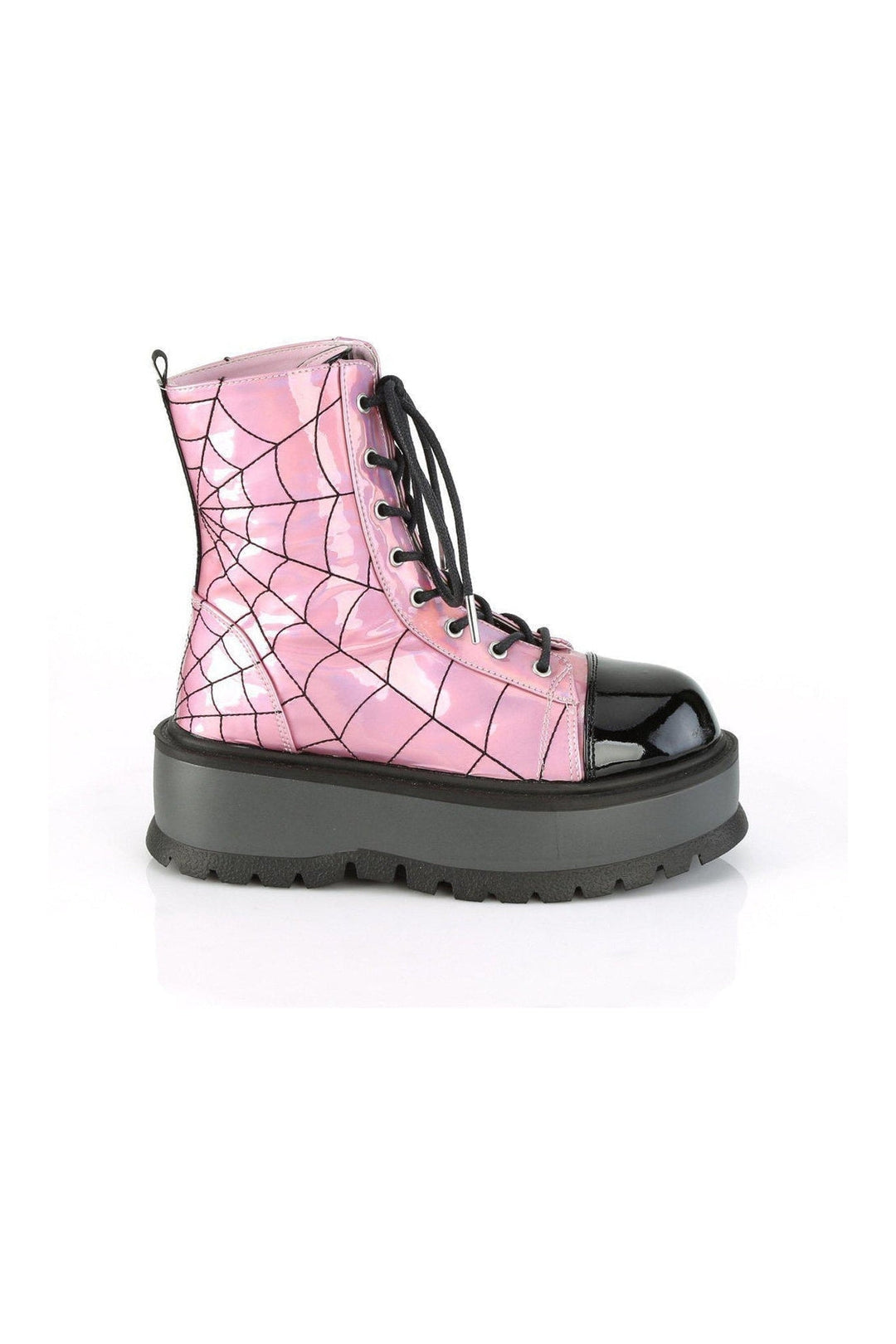 SLACKER-88 Ankle Boot | Hologram Patent-Ankle Boots-Demonia-SEXYSHOES.COM