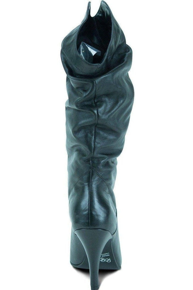 Slouch Boot - Wide Black Leather-Sexyshoes Brand-Knee Boots-SEXYSHOES.COM