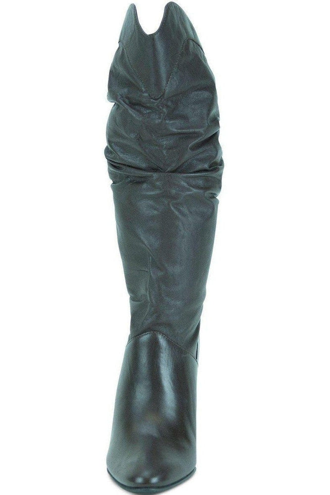 Sexyshoes Brand Slouch Boot Wide Brown in Brown Genuine Leather