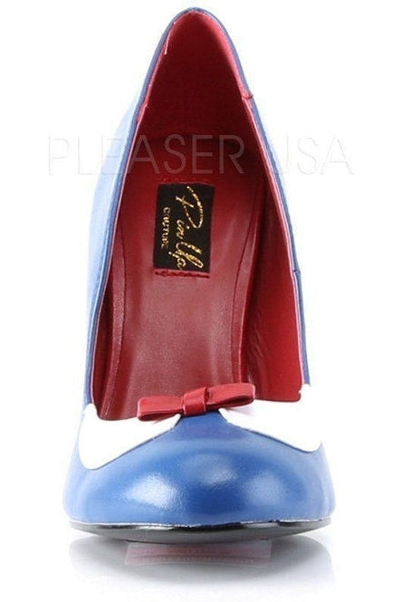 Pin Up Couture SMITTEN-05 Pump in Blue Faux Leather