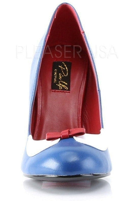SMITTEN-05 Pump | Blue Faux Leather-Pin Up Couture-Pumps-SEXYSHOES.COM