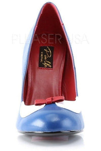 Pin Up Couture SMITTEN-05 Pump in Blue Faux Leather