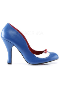 Pin Up Couture SMITTEN-05 Pump in Blue Faux Leather