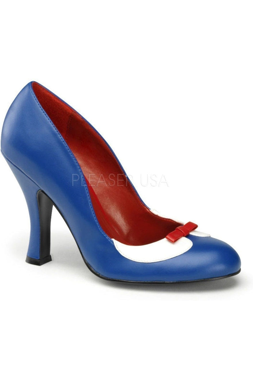 Pin Up Couture SMITTEN-05 Pump in Blue Faux Leather from SexyShoes.com