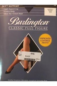 Kayser Roth Queen Size Sheer Toe Pantyhose in Black  from SexyShoes.com