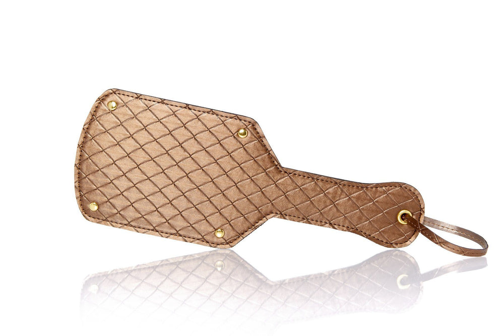 Spank Me Softly Paddle-Paddle + Floggers-X-Play-Gold-O/S-SEXYSHOES.COM
