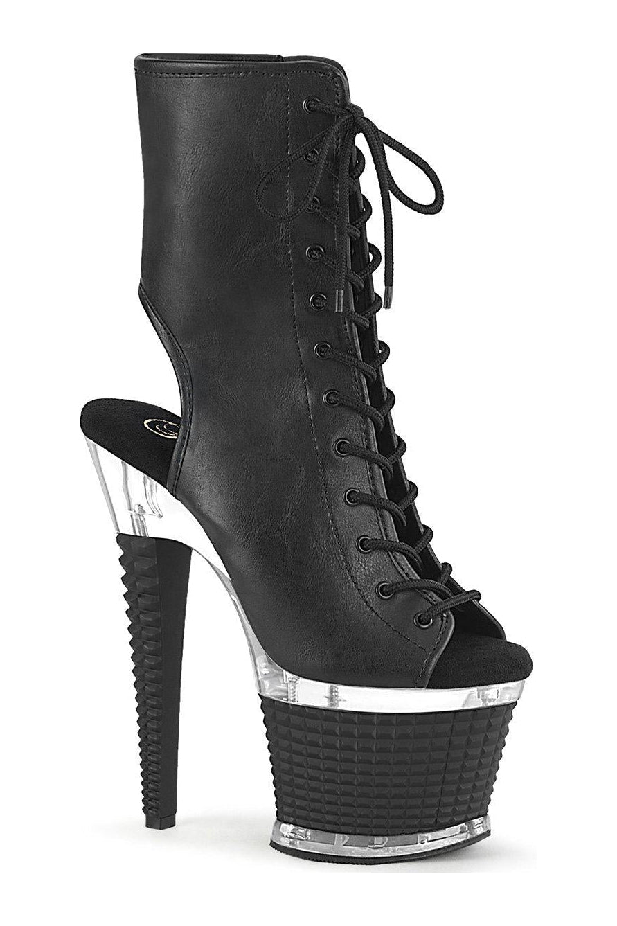 SPECTATOR-1016 Ankle Boot | Black Faux Leather-Ankle Boots-Pleaser-Black-7-Faux Leather-SEXYSHOES.COM