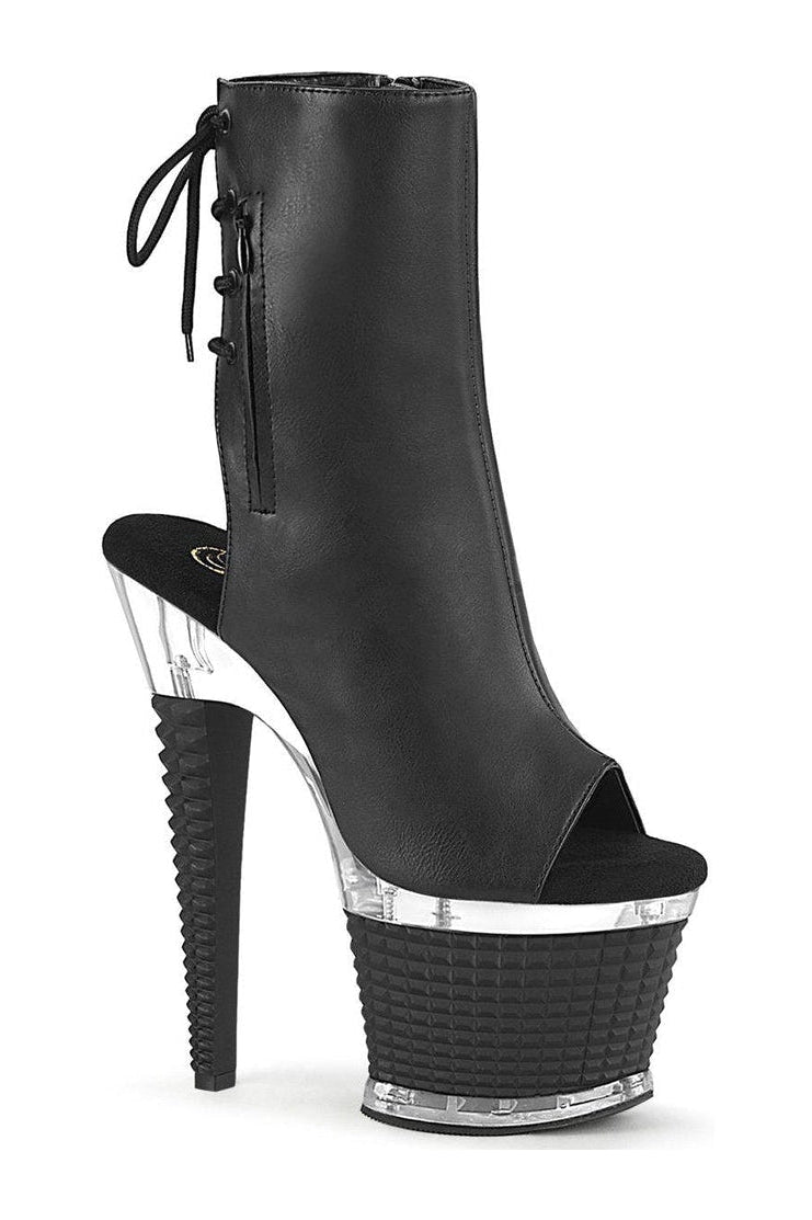 SPECTATOR-1018 Ankle Boot | Black Faux Leather-Ankle Boots-Pleaser-Black-8-Faux Leather-SEXYSHOES.COM