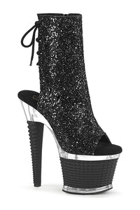 Pleaser SPECTATOR-1018G Ankle Boot in Black Glitter from SexyShoes.com