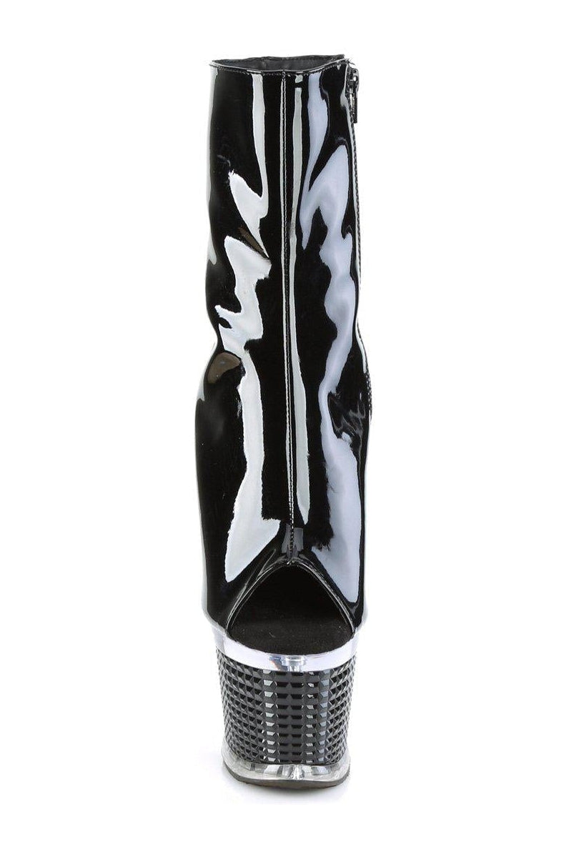 Pleaser SPECTATOR-1021 Ankle Boot in Black Patent