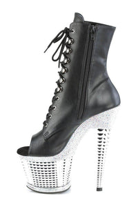 Pleaser SPECTATOR-1021RS Ankle Boot in Black Faux Leather