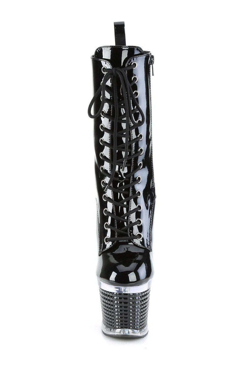 SPECTATOR-1040 Knee Boot | Black Patent-Knee Boots-Pleaser-SEXYSHOES.COM