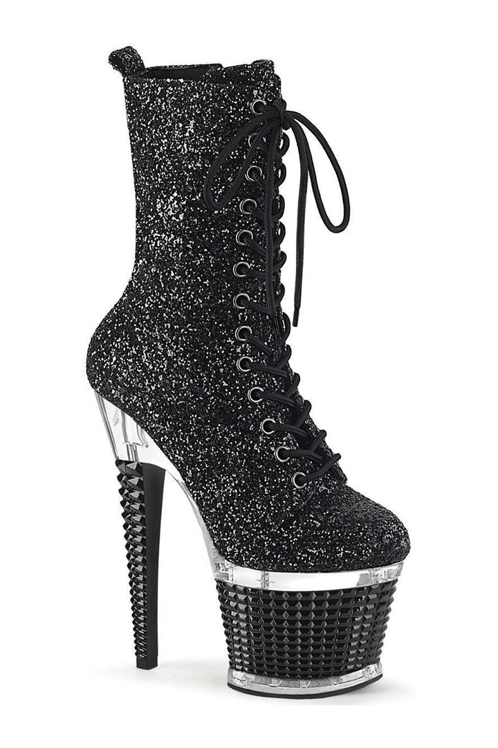 SPECTATOR-1040G Knee Boot | Black Glitter-Knee Boots-Pleaser-Black-9-Glitter-SEXYSHOES.COM