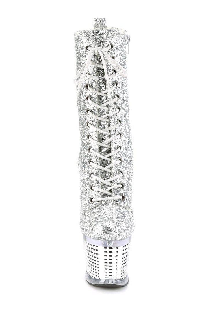 SPECTATOR-1040G Knee Boot | Silver Glitter