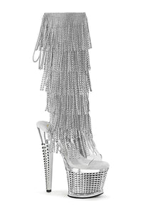 Pleaser SPECTATOR-2017RSF Knee Boot in Clear Vinyl from SexyShoes.com