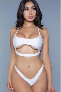 BeWicked Sporty 2 Piece Swimsuit in White  from SexyShoes.com