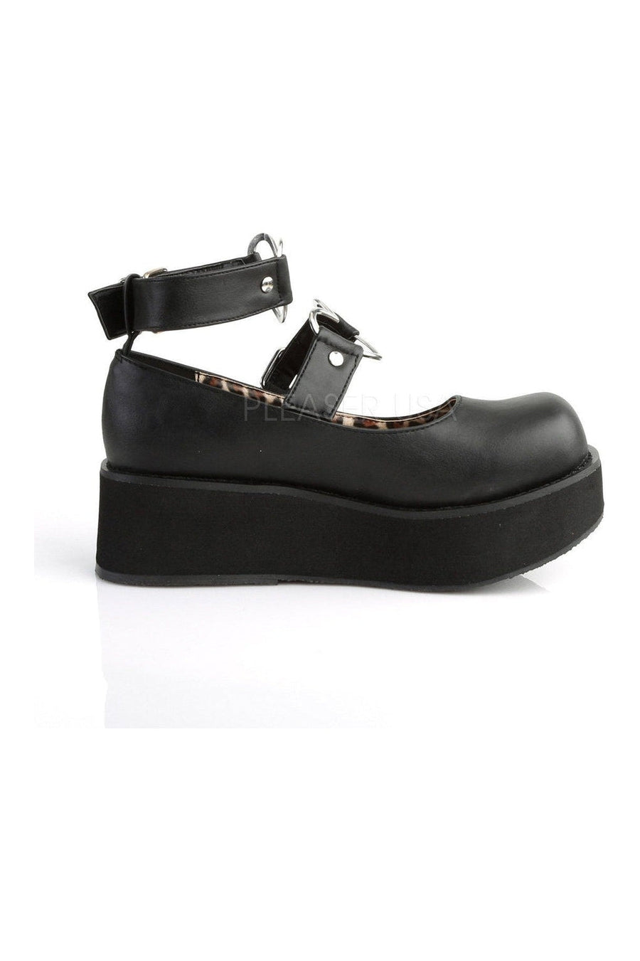 Demonia SPRITE-02  Mary Jane in Black Faux Leather