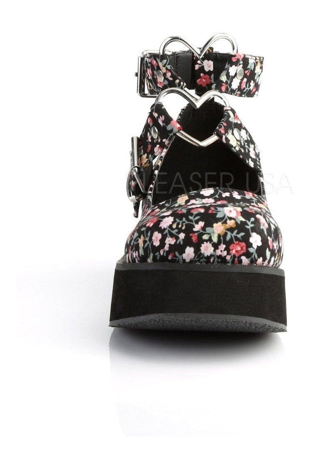 Demonia SPRITE-02  Mary Jane in Floral Fabric