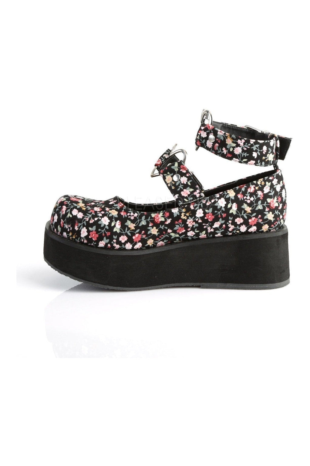 Demonia SPRITE-02  Mary Jane in Floral Fabric