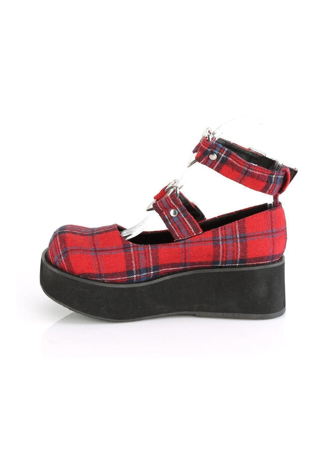 Demonia SPRITE-02 Mary Jane in Red Faux Leather