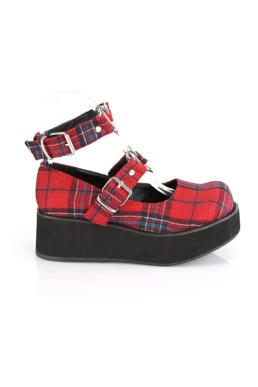Demonia SPRITE-02 Mary Jane in Red Faux Leather