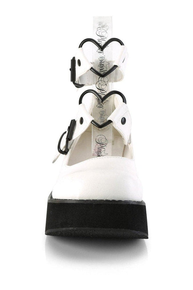 Demonia SPRITE-02 Mary Jane in White Faux Leather