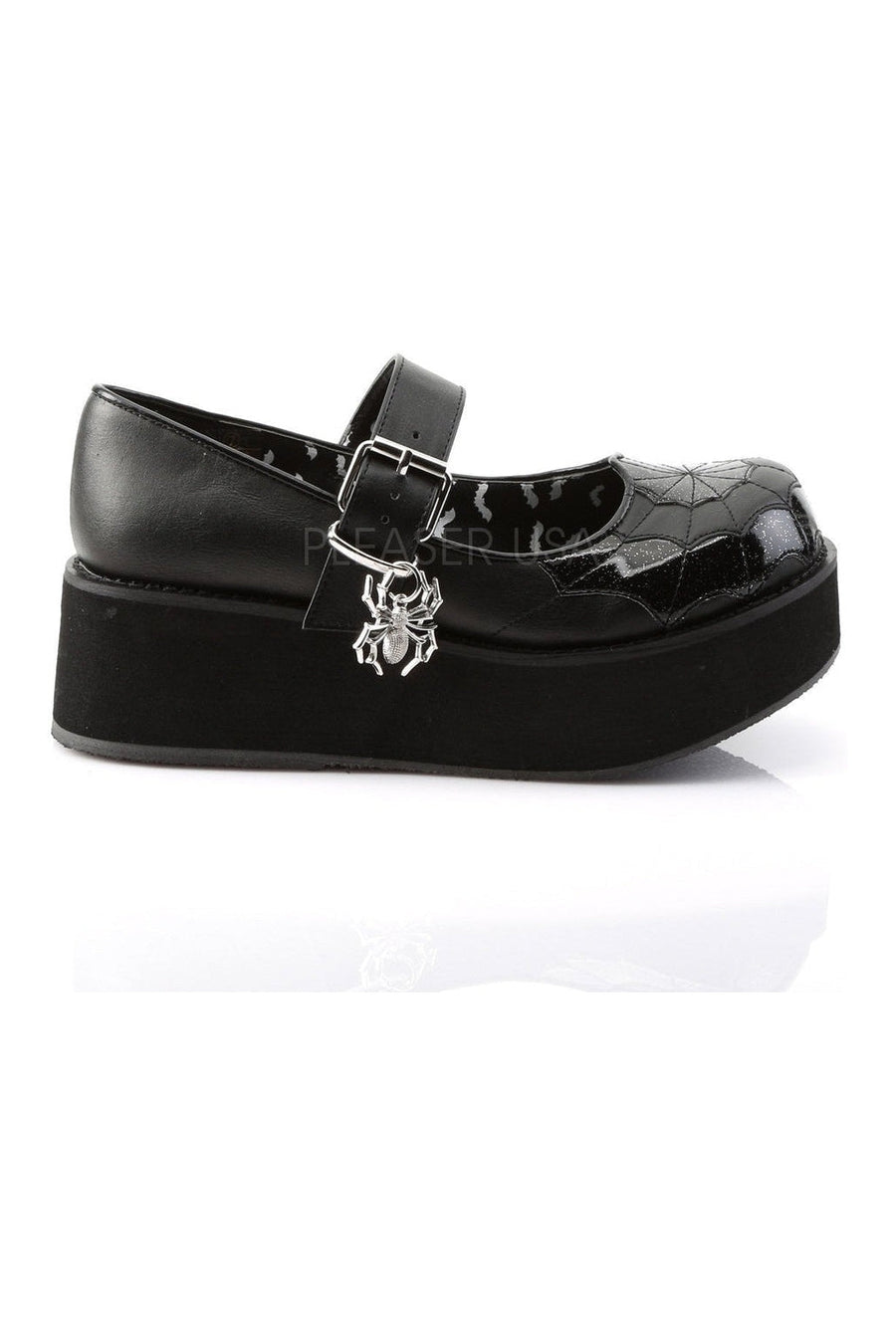 Demonia SPRITE-05  Mary Jane in Black Patent