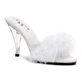 405-SASHA Marabou  | White Genuine Satin