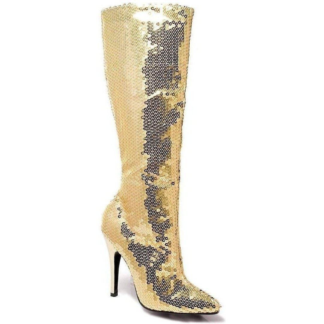 SS-511-TIN Knee Boot | Gold Faux Leather-Footwear-Ellie Brand-Gold-12-Faux Leather-SEXYSHOES.COM