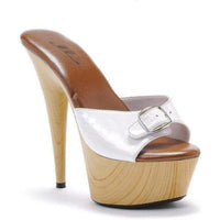 Ellie Brand SS 609 BARBARA Platform Slide in White Patent from SexyShoes.com