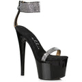 SS-709-ANIKA Stripper Sandal | Black Rhinestones