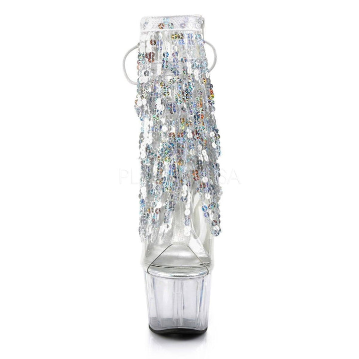 SS-ADORE-1017SQF Platform Boot | Clear Vinyl-Footwear-Pleaser Brand-Clear-10-Vinyl-SEXYSHOES.COM