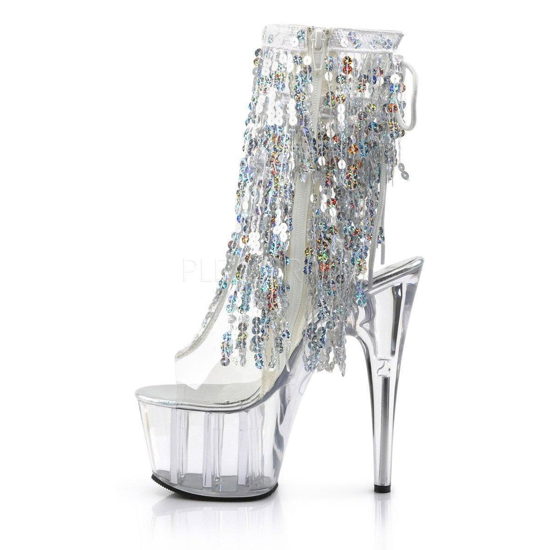 SS-ADORE-1017SQF Platform Boot | Clear Vinyl-Footwear-Pleaser Brand-Clear-10-Vinyl-SEXYSHOES.COM