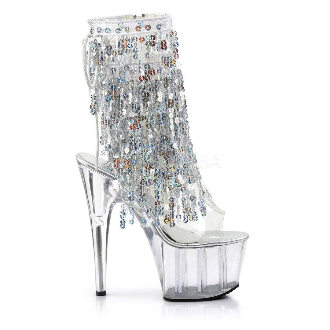 SS-ADORE-1017SQF Platform Boot | Clear Vinyl-Footwear-Pleaser Brand-Clear-10-Vinyl-SEXYSHOES.COM