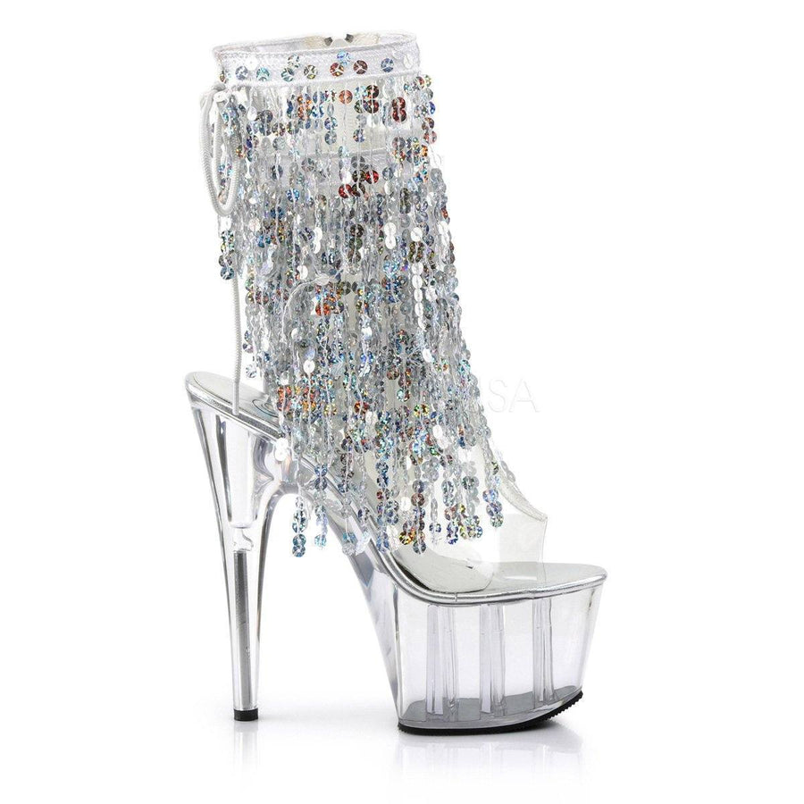 SS-ADORE-1017SQF Platform Boot | Clear Vinyl-Footwear-Pleaser Brand-Clear-10-Vinyl-SEXYSHOES.COM