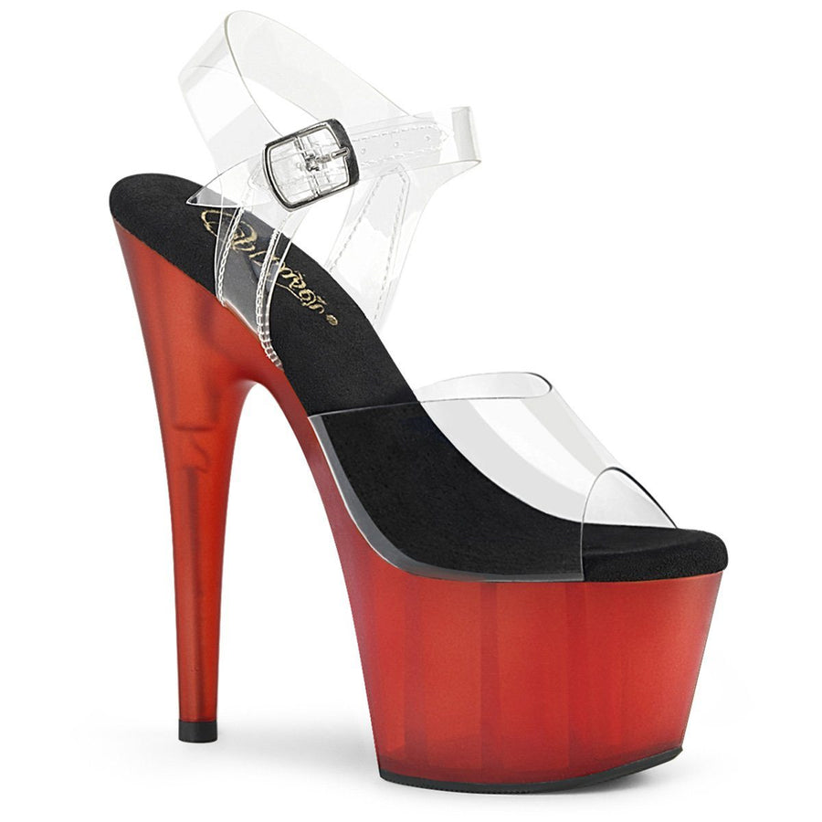 Pleaser Brand SS ADORE 708T Exotic Sandal in Clear Vinyl from SexyShoes.com