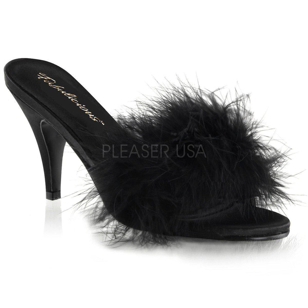 Pleaser Brand SS AMOUR 03 in Black Genuine Satin from SexyShoes.com